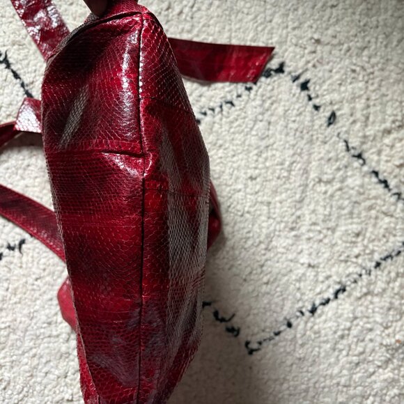 Beirn large red snakeskin shoulder bag date night going out purse Valentine's - Picture 6 of 7